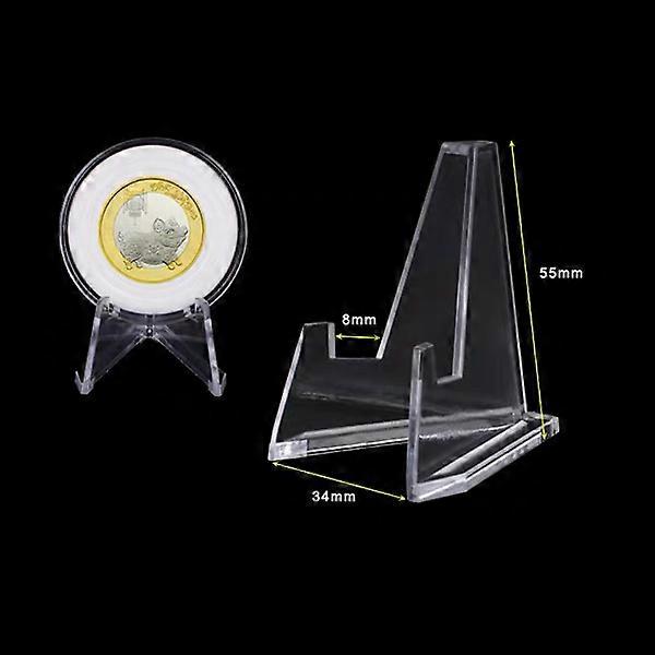 12 pcs Mini Acrylic Display Stand Transparent Coin Display Easel for Home Shop Displays