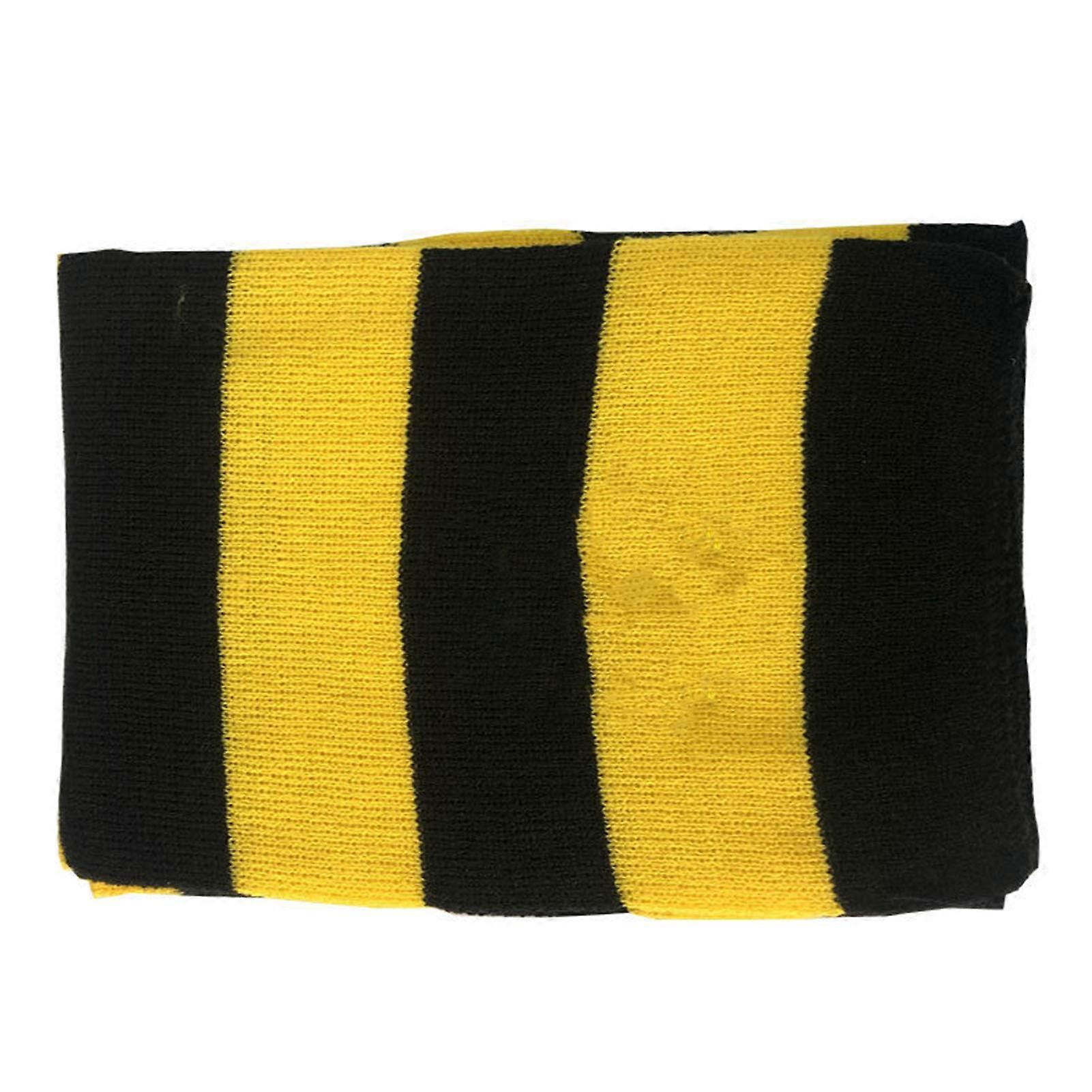 Skola Randig Halsduk Gul Och Svart Färg Randig Tryck Mjuk Halsduk För Pojkar Flickor Vinter Jul Halloween 