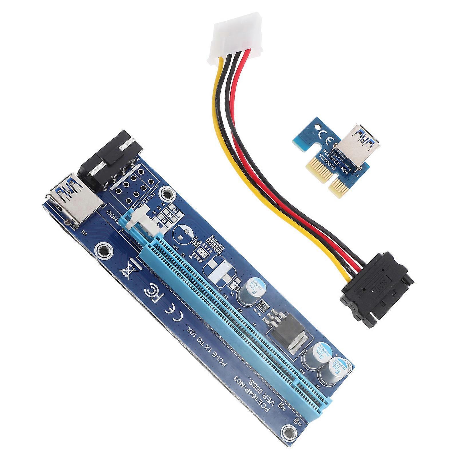 Pcie Expansion Card Pci-E 1x To 16x Extender Pc B Flat Head 12.2X4.5X1.5Cm Fuses Protection 1Set