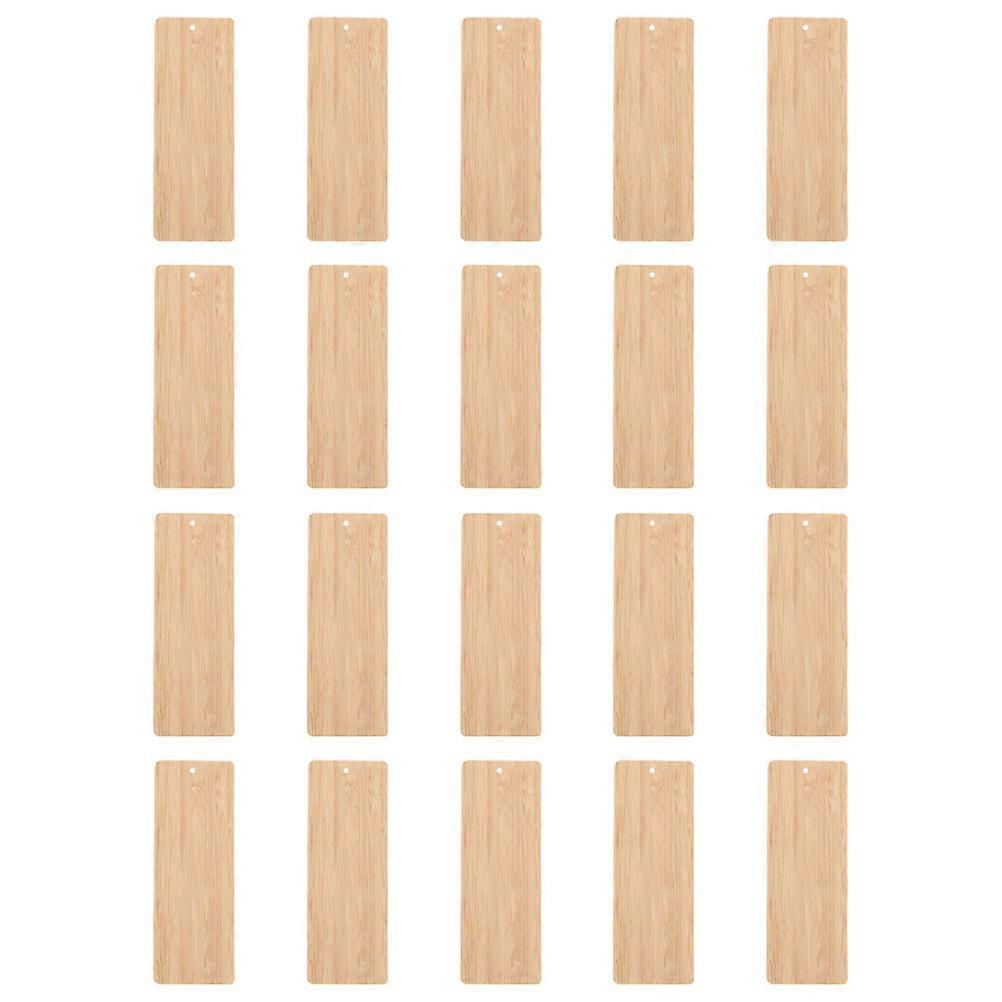 20 Pack Khaki Bamboo Blank Bookmarks for DIY Decoration Hanging Tags with Smooth Edges