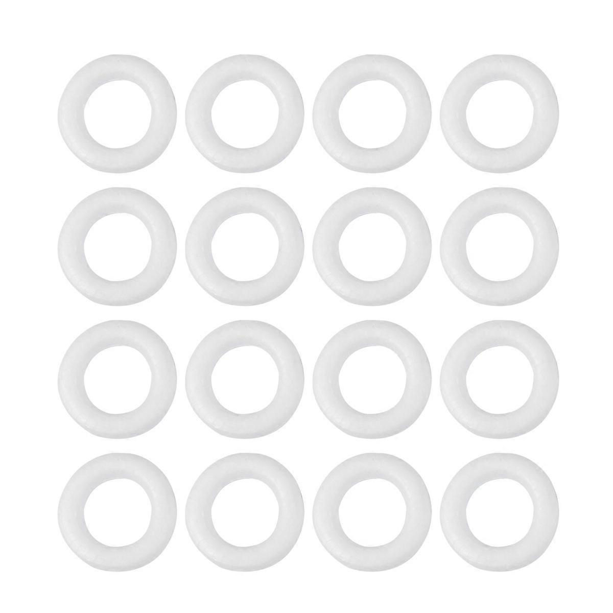 50kpl valkoiset vaahtomuoviset pyöreät sormukset tee-se-itse-askarteluun, taideprojekteihin, kodin sisustukseen ja lasten luovuuden kehittämiseen 5x1.5cm