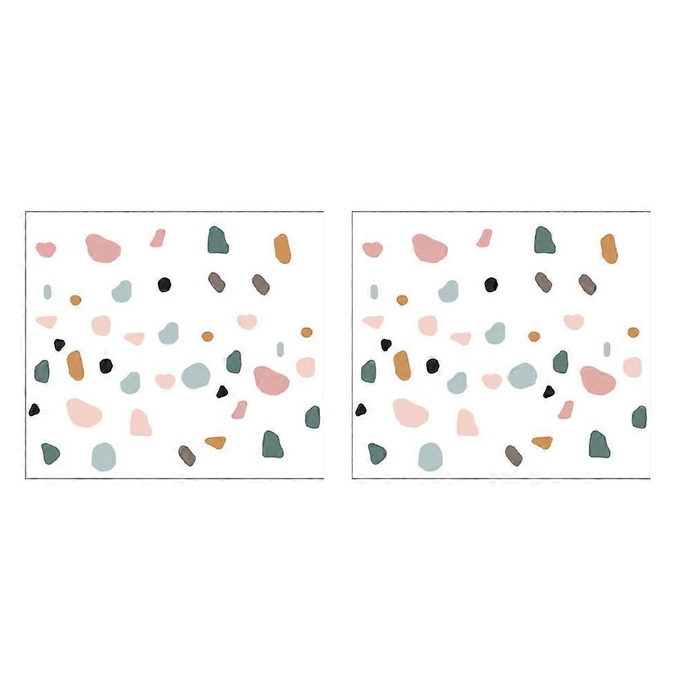 PVC Wall Decal with Color Lump Pattern for Decor Multi Removable without Damage 2 Pieces