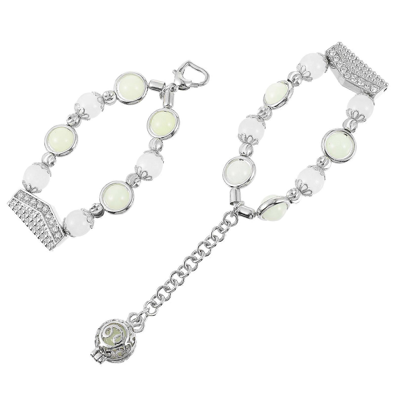Agate Luminous Replacement Strap Band for Watch Silver Alloy Bracelet Comfortable and Fashionable 22mm