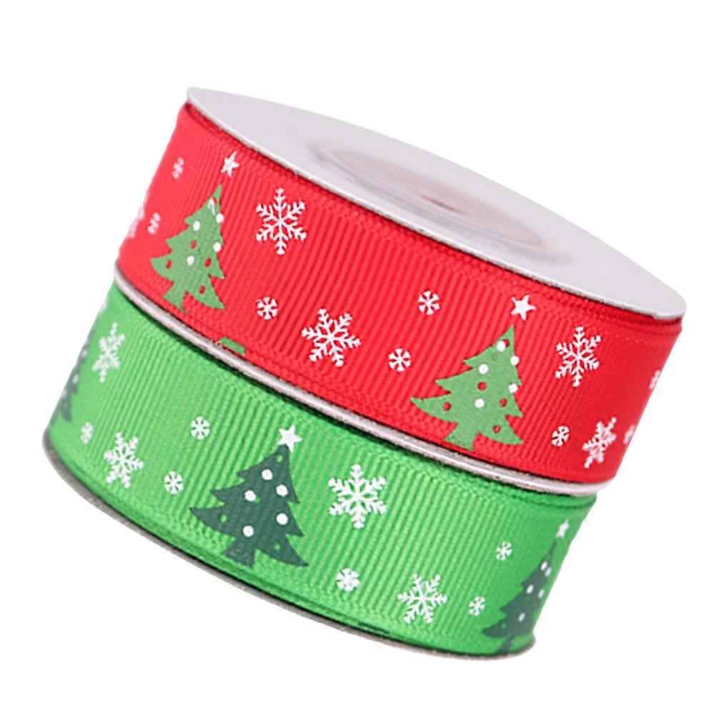 Snowflake Wrapping Ribbon 2 Rolls 10 Yards Width 2CM Double Side Design Great For Christmas Wedding DIY Projects Ideal For Crafts