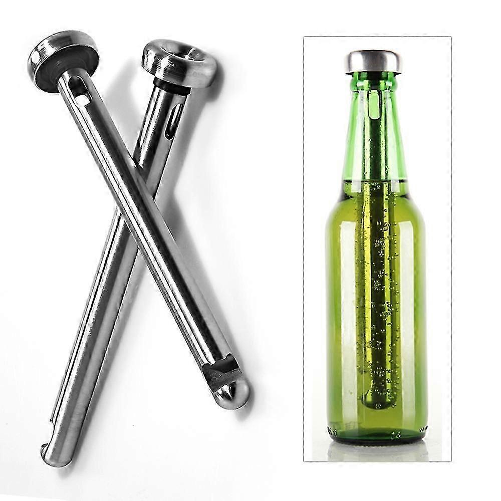Type A 2Pcs Stainless Steel Beverage Cooler Beer Chiller Sticks with Built-inle Opener