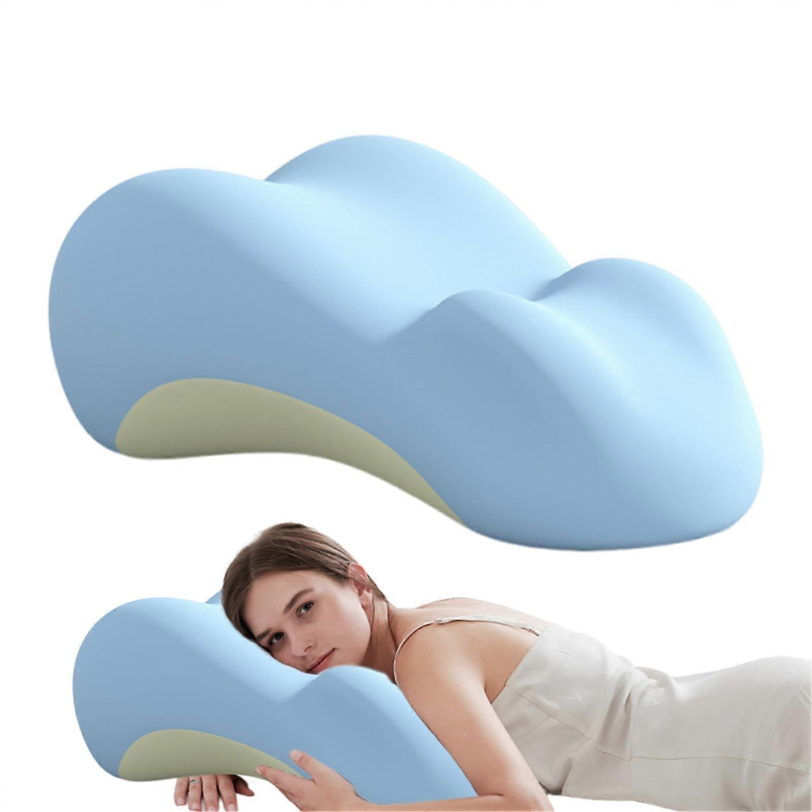 Ergonomic Seat Cushion for Couples - Lumbar Support Pillow for Men and Women, Travel Rest Cushion, Blue