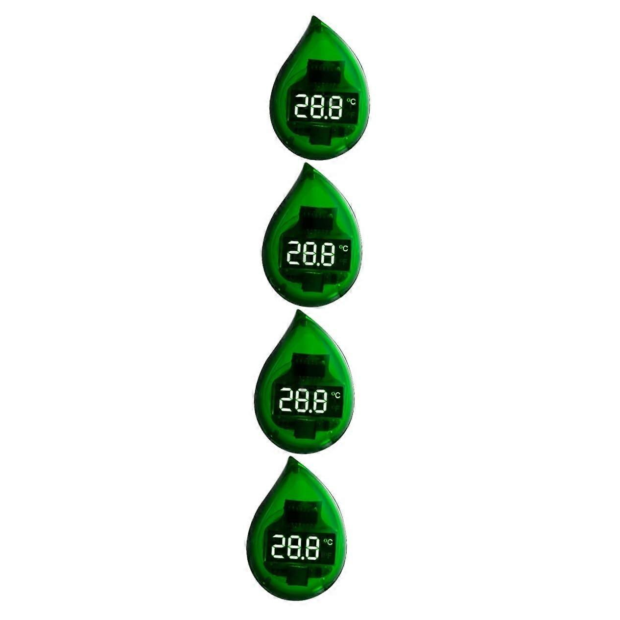 Aquarium Thermometer Tool Set of 4 - Glass Thermometers & Hygrometer for Terrarium, LED Display, ABS Container, 4.5 x 3.5 x 1.5 CM