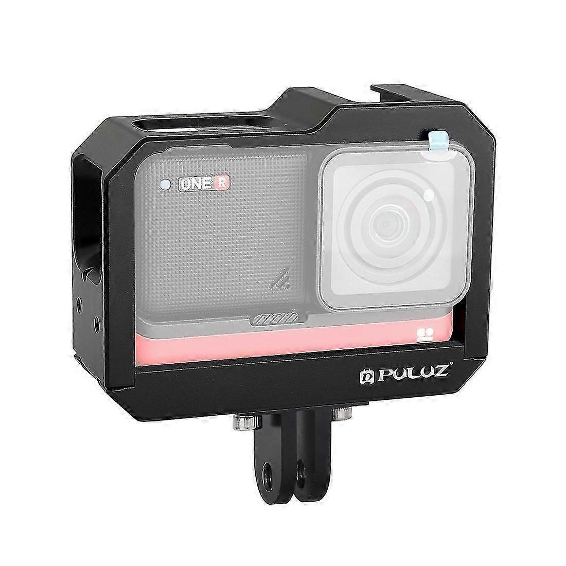 PULUZ Aluminum alloy Frame Mount Protective Case Cage with Cold Shoe Base Slot & Tripod Base Adapter for Insta360 One R