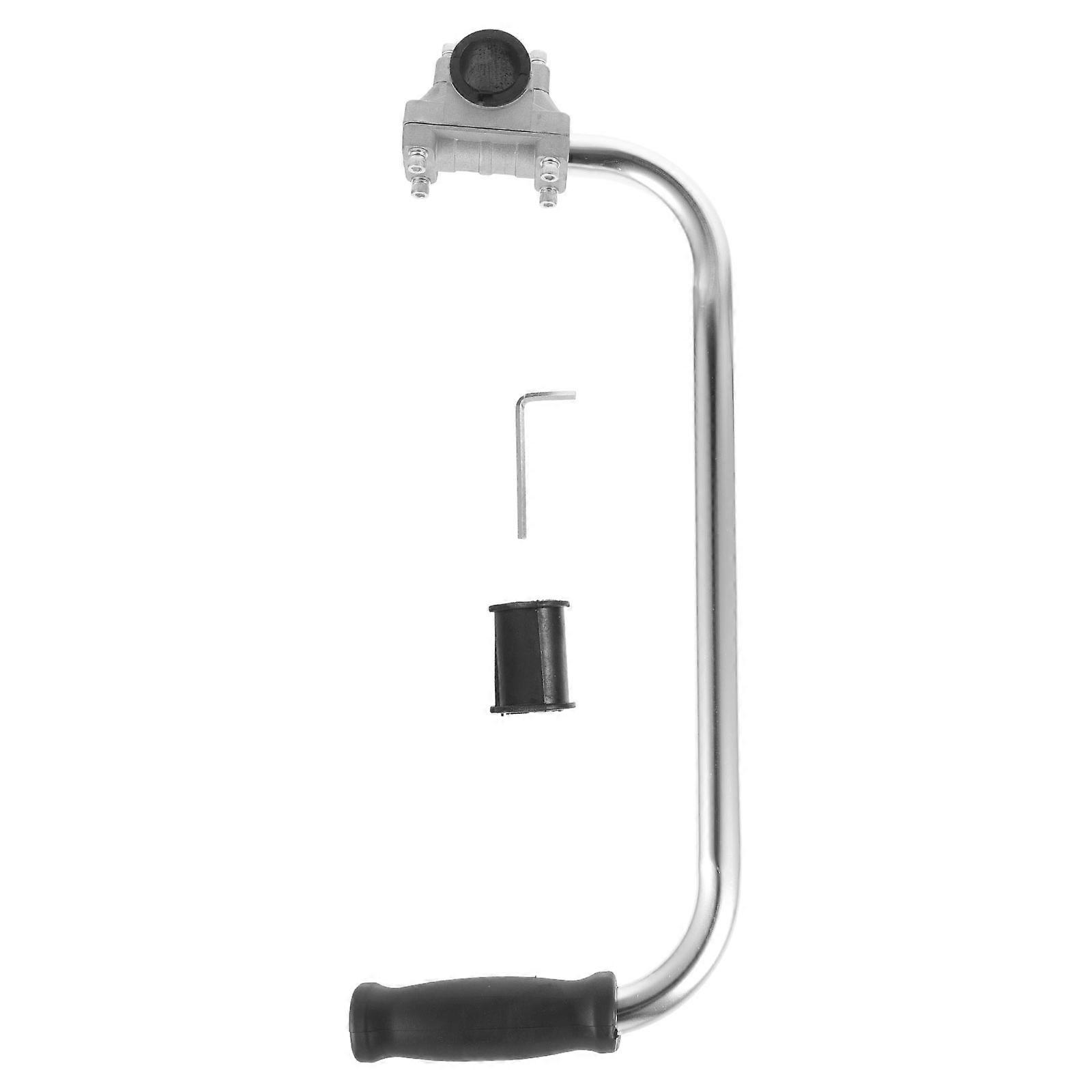 Ergonomic Trimmer Handle for Lawn Mower Made of Aluminum Alloy Silver Color Lightweight and Portable 7.8 Inches