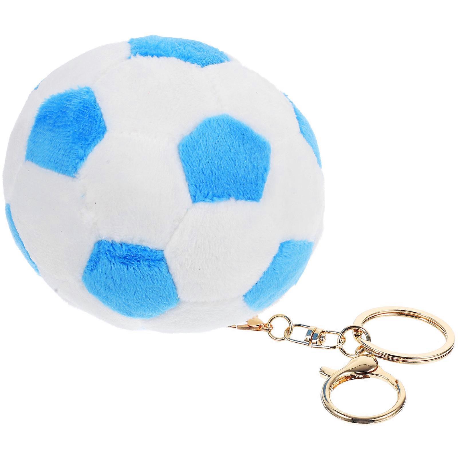 Compact Football Keychain Pendant Simulation Plush Decoration Daily Life 1Set