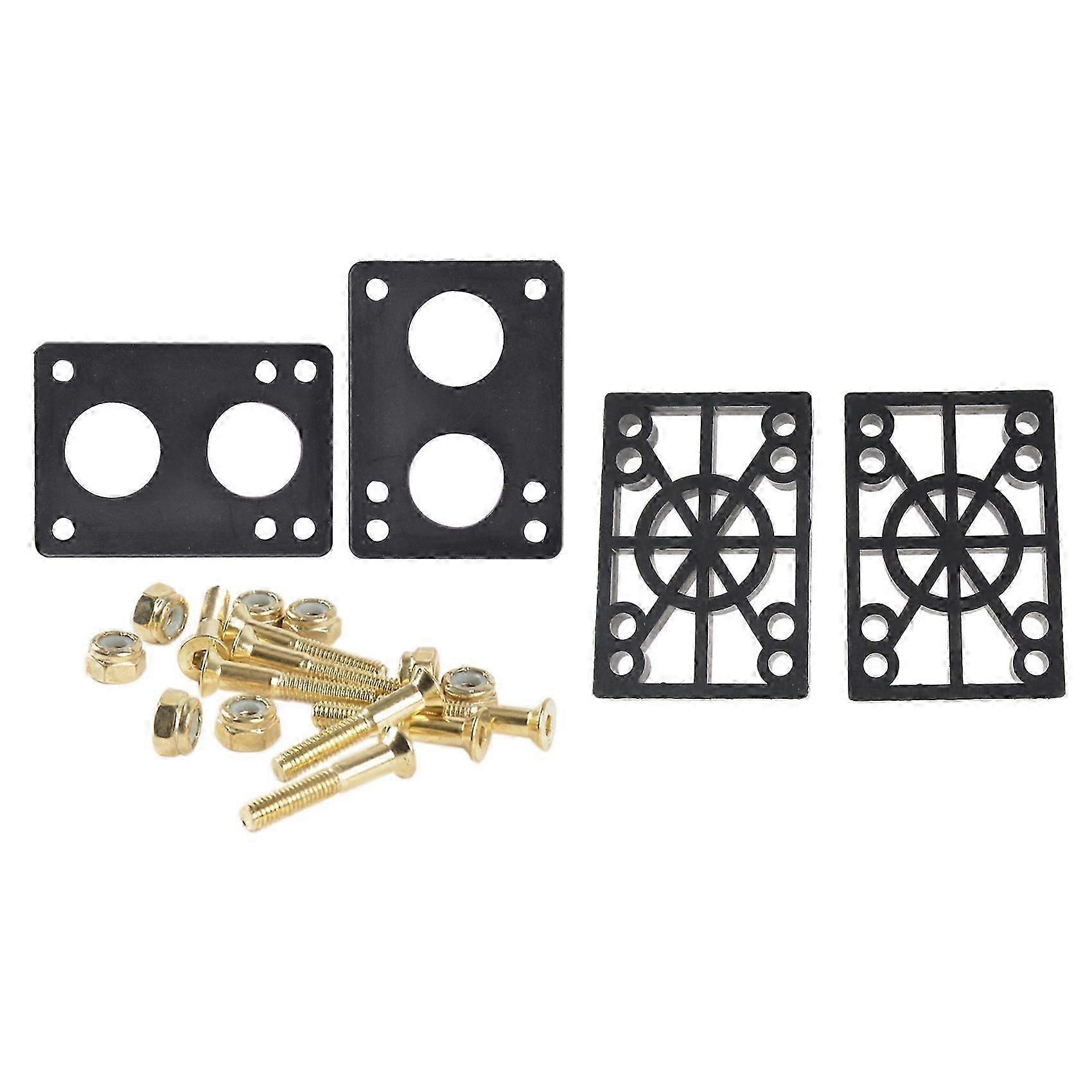 2Pcs Skateboard Riser Pad Longboard Rubber Risers Pads & 2Pcs Hard Plastic Skateboard Risers 12mm L