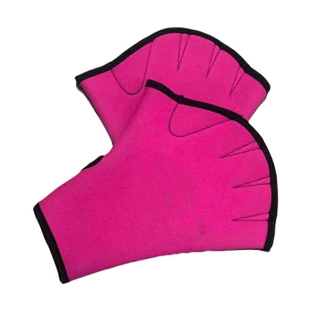 2 Pairs Exquisite Craft Swimming Gloves Swim Experience with Nylon Swimming Gloves Water Gloves Aquatic Fitness Pink L