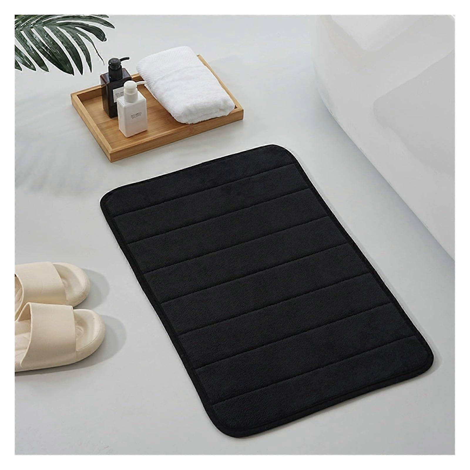 Nonslip bathroom floor mats (Black, 50cm x 80cm) 50 x 80 cm (Square) Black
