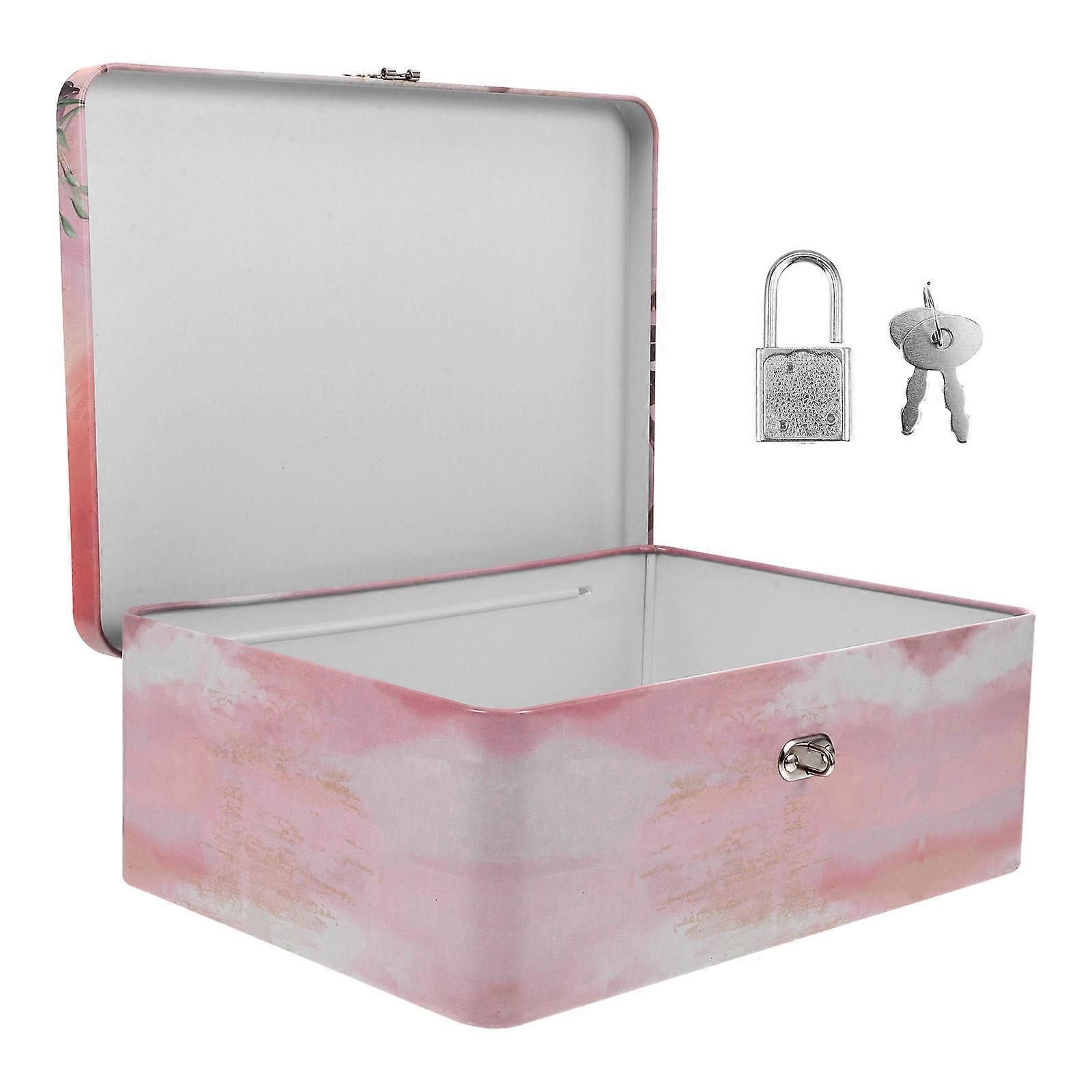 Rectangular Decorative Box With Lock For Organization In Home Decor 1 Set