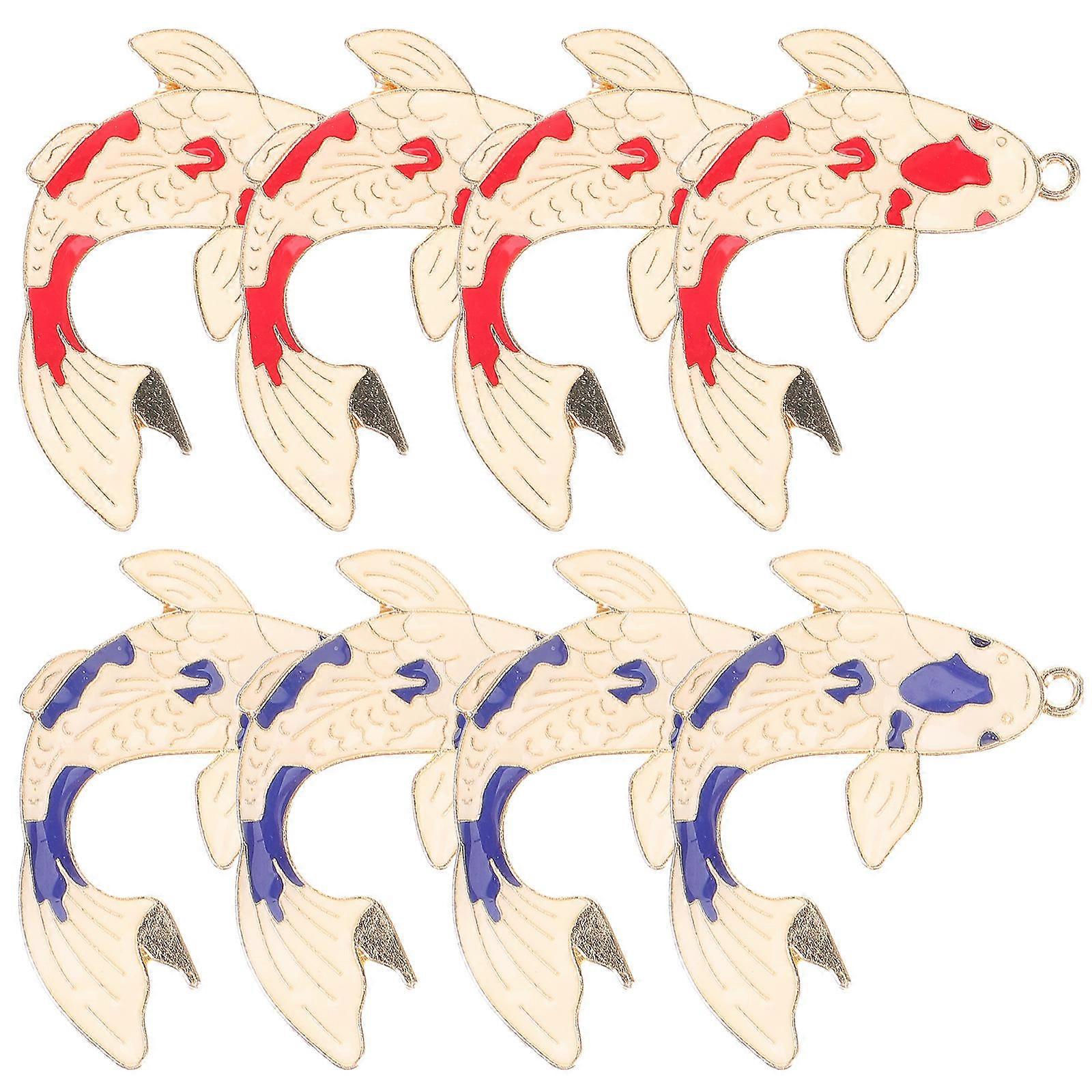 Fish Shape Handmade Style Jewelry Accessories 3.3X2.4Cm Assorted Color Decoration 8Pcs