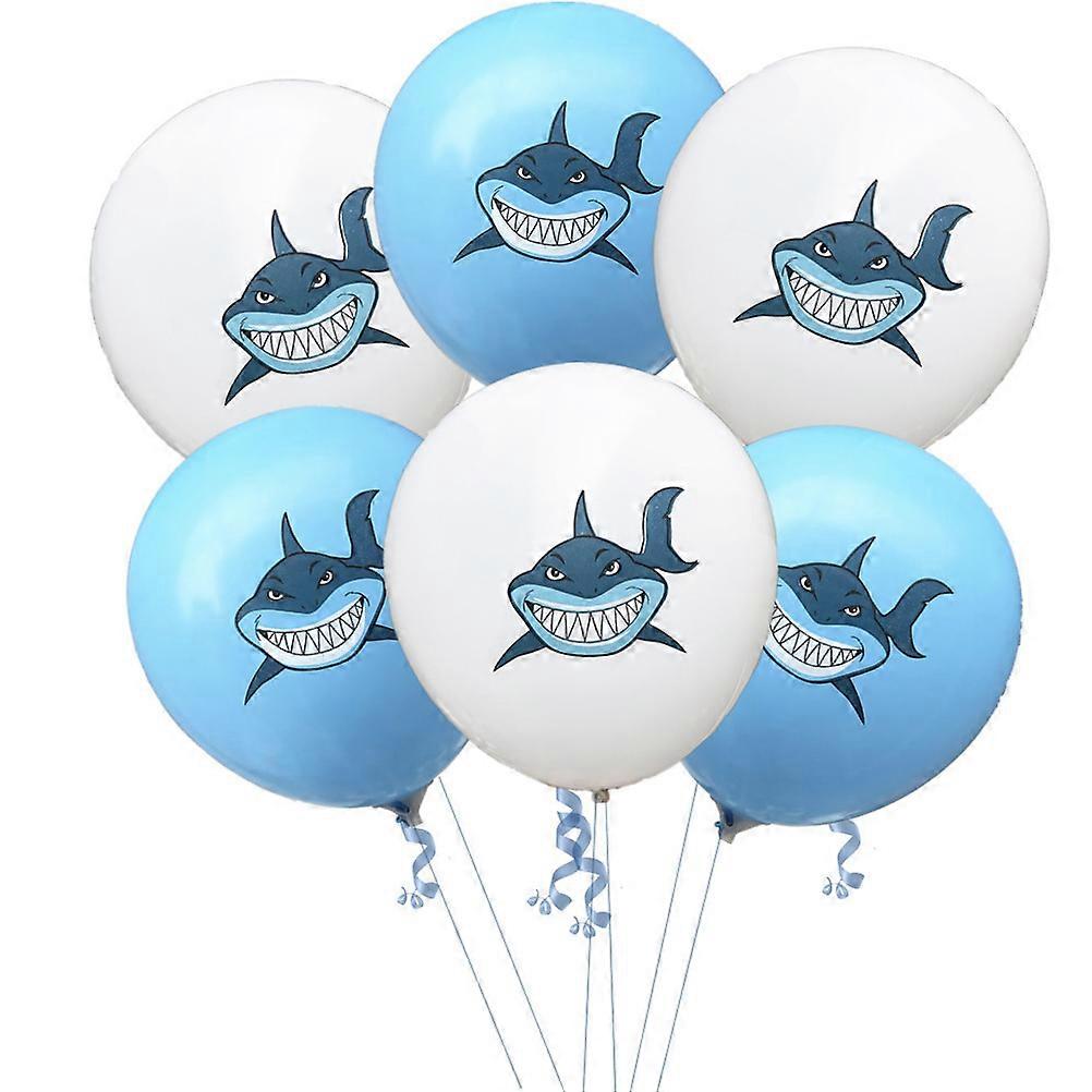 Happy Birthday Party Decorations 12 Inch Shark Printed Sequin Balloons For Vibrant Celebrations 15Pcs Assorted Colors