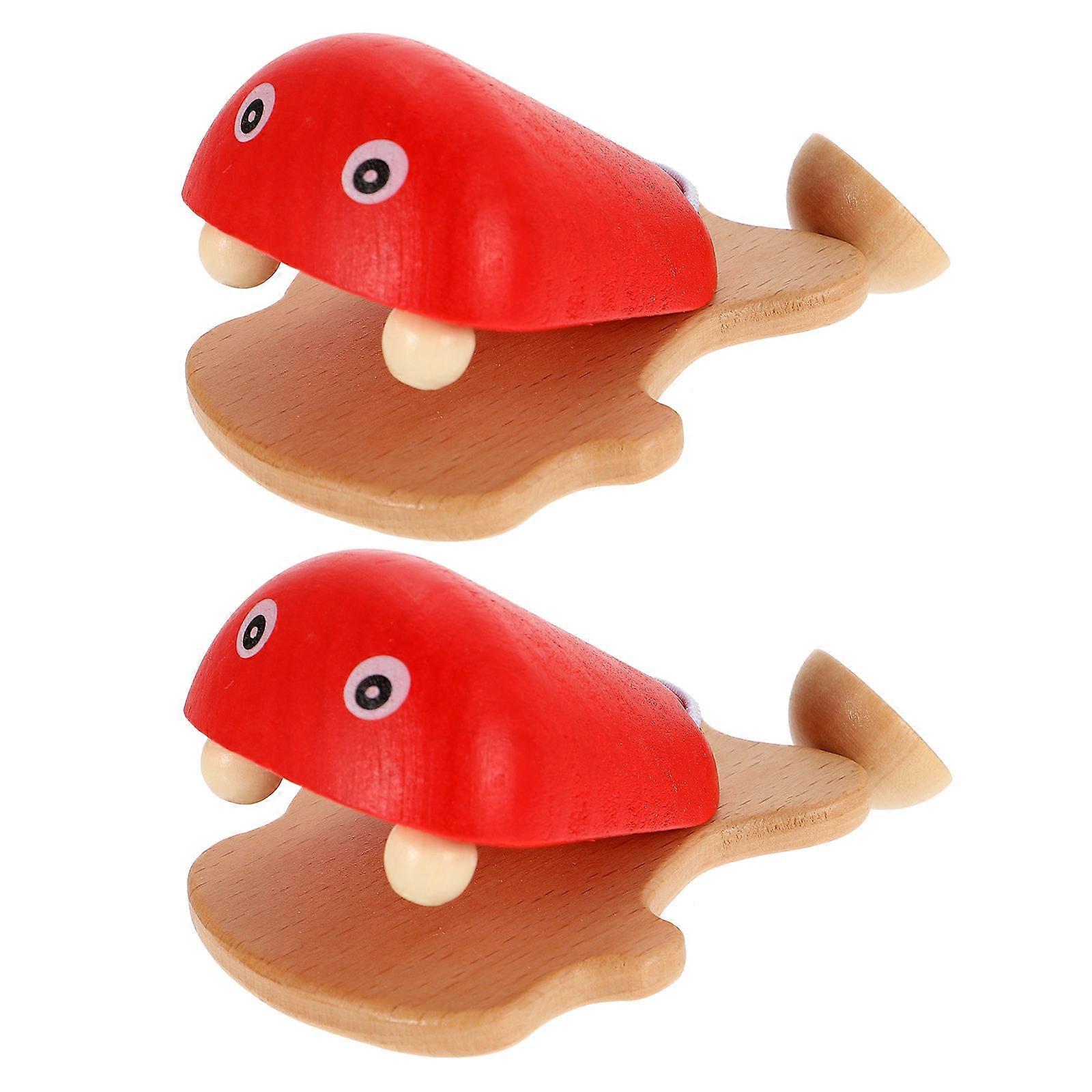 2pcs Wear Resistant Castanets with Bright Fish Pattern for Sensory Development and Rhythm Learning