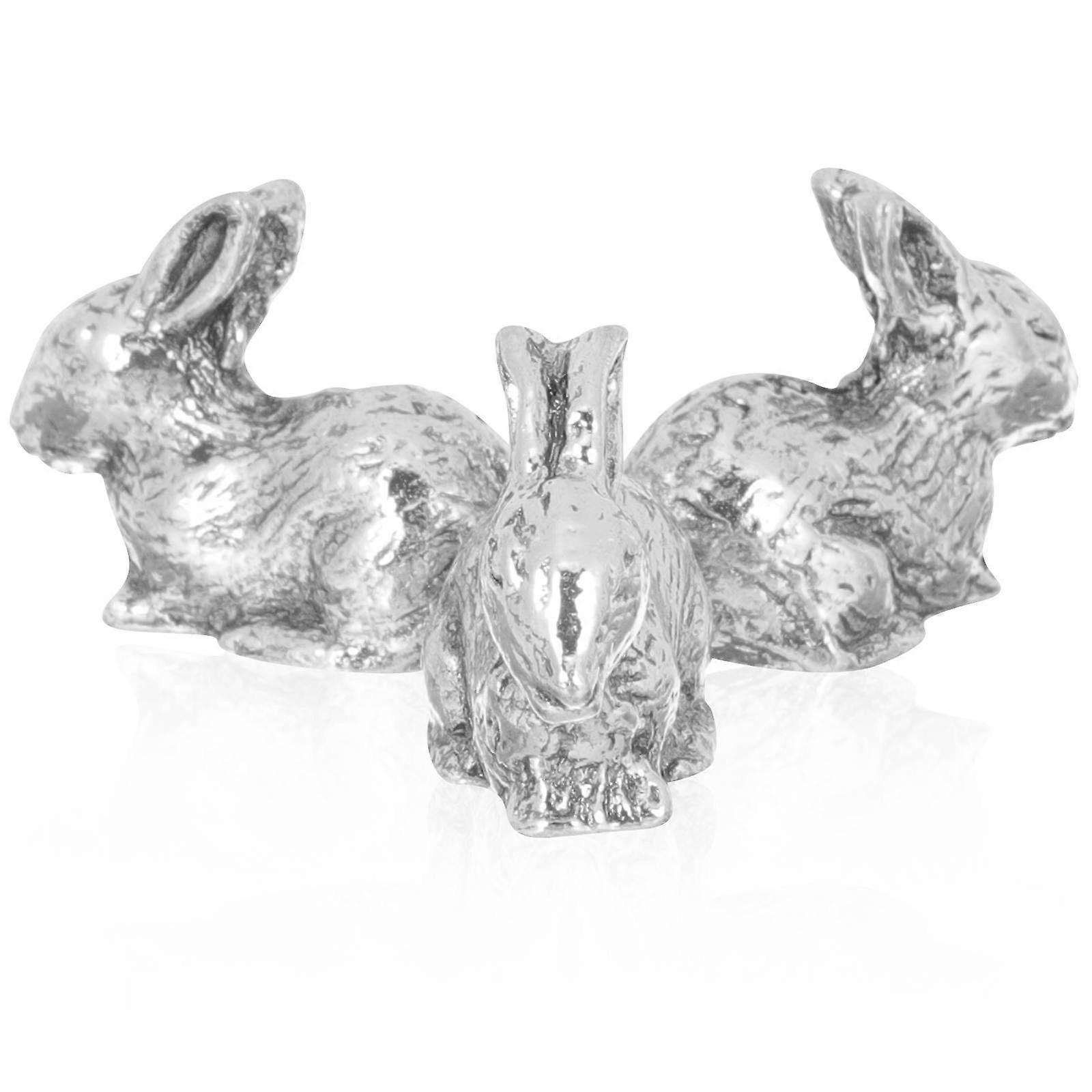 Silver Rabbit Shaped Crystal Ball Base for Home Use Made of Alloy Portable and Lightweight 7 Inch