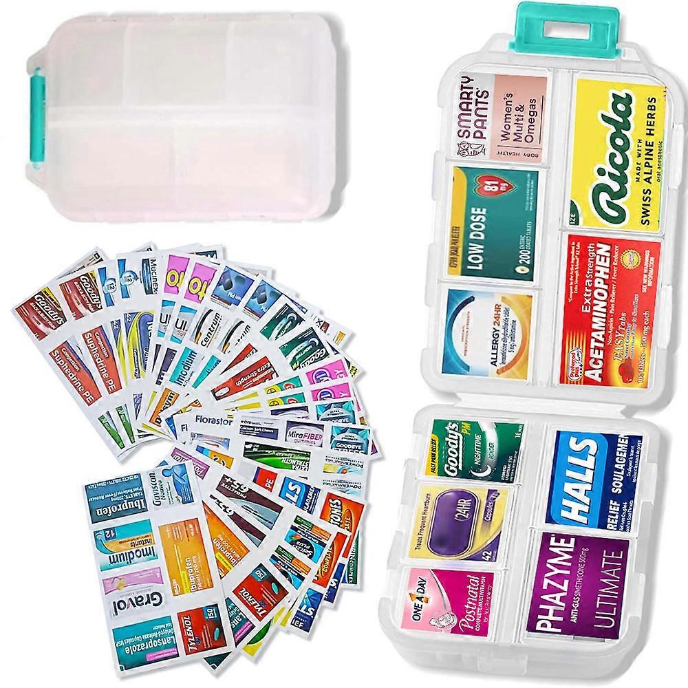 Waterproof Pill Box 161 Labels White 1pcs