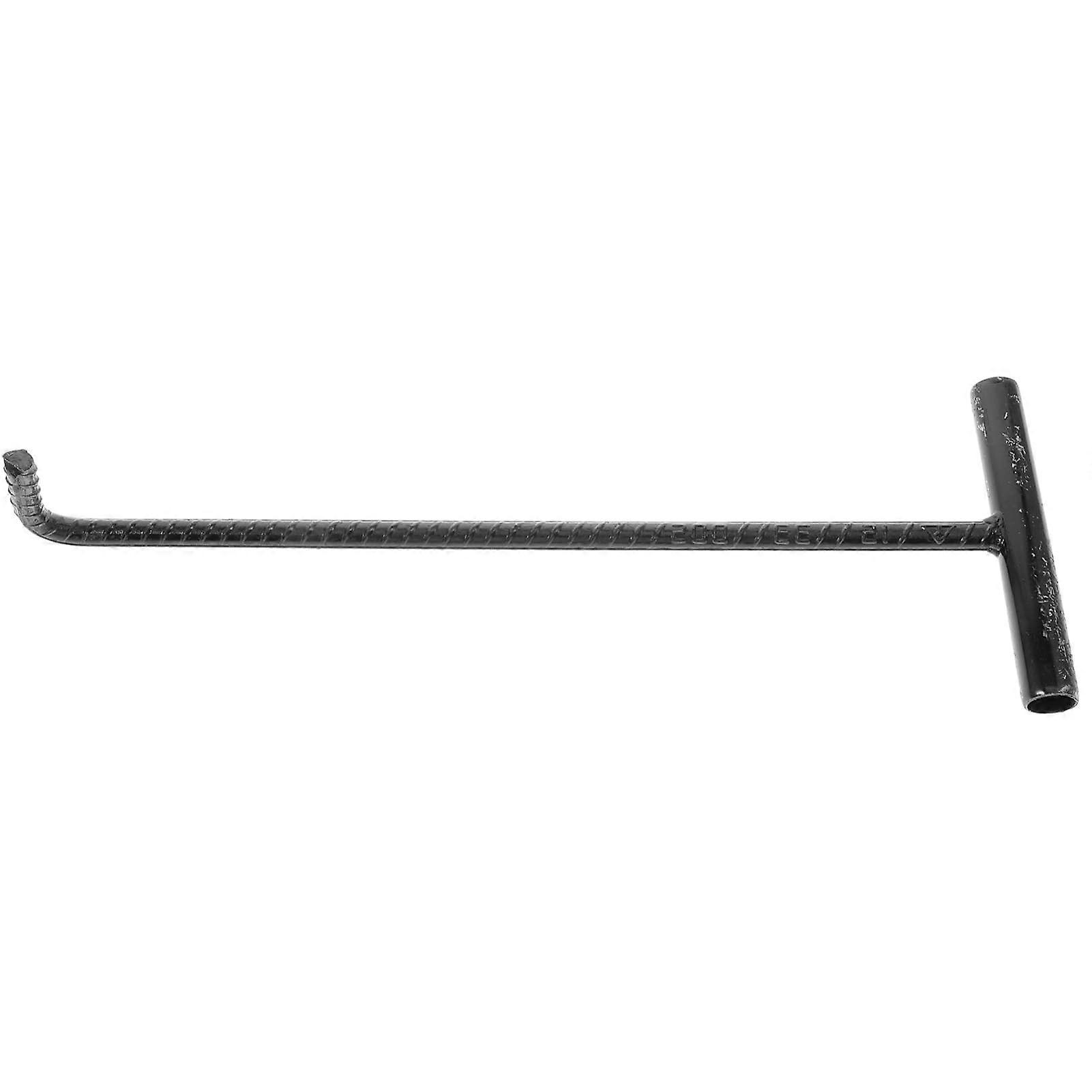 Manhole Cover Hook T-Shape Heavy-Duty Durable Tool for Lifting Sewer and Drain Covers, Long and Portable Design