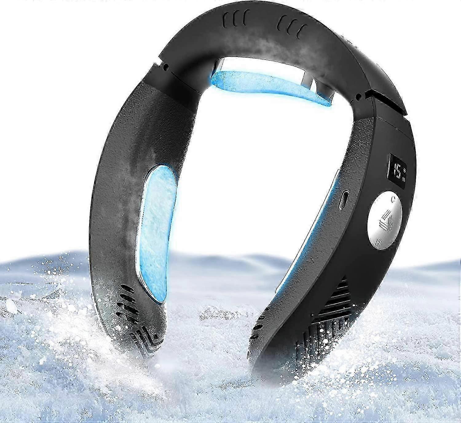 Portable neck fan for summer with 3 cooling plates and 3500mAh battery