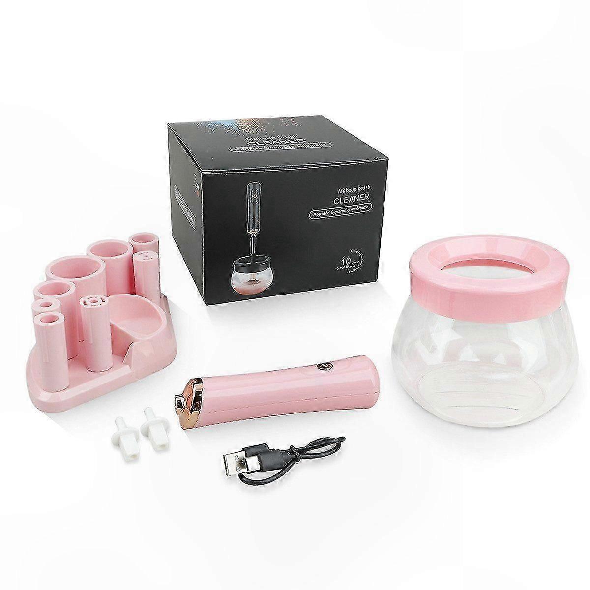 Electric Makeup Brush Cleaner with 8 Rubber Collars for Fast Drying Performance