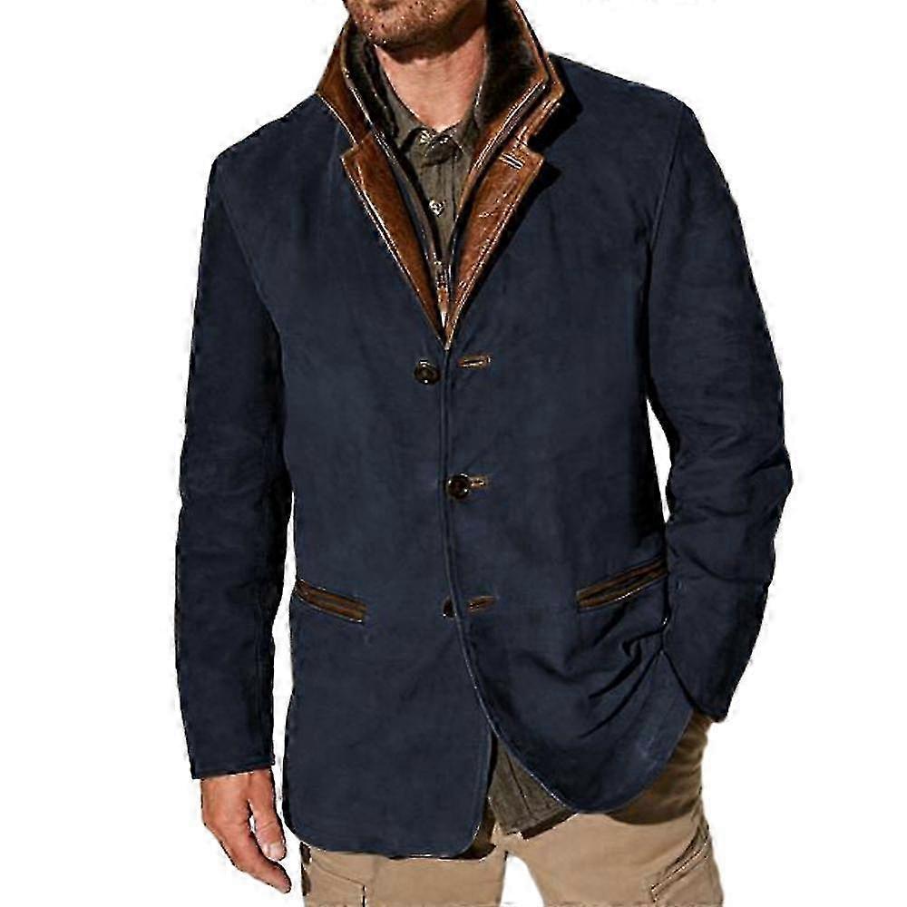 Mäns vintage fleece mocka jacka för höst vinter utomhus daglig användning