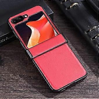 Para Samsung Galaxy Z Flip5 três estágios dobrável couro textura Phone Case
