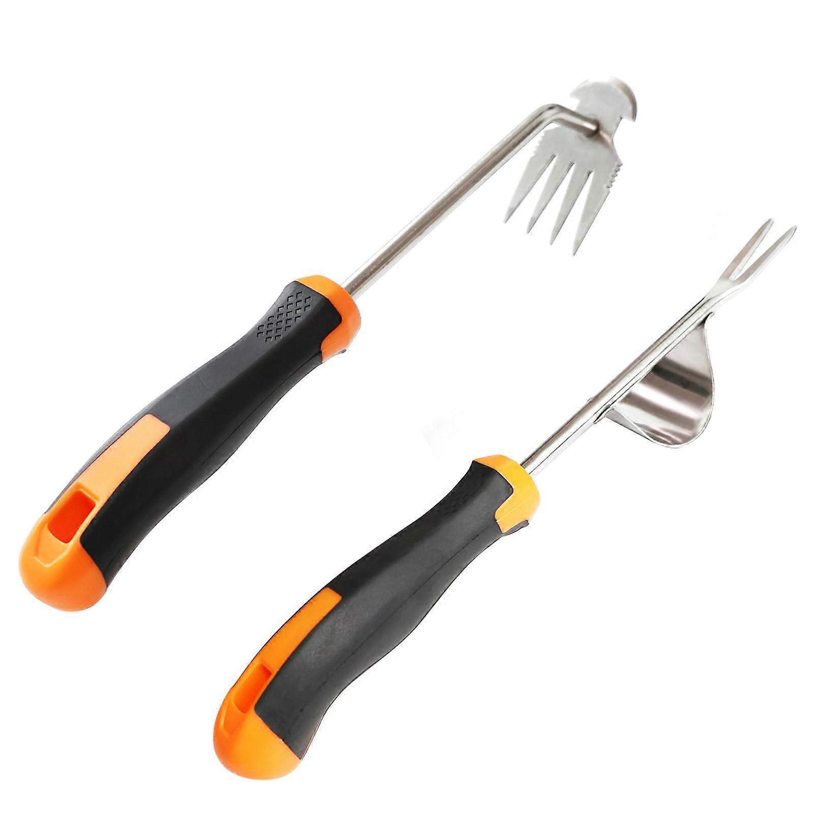 Stainless Steel Weed Cutter Set of 2 - Ergonomic Root Cutter with Durable Rustproof Handle for Lawn and Garden Use