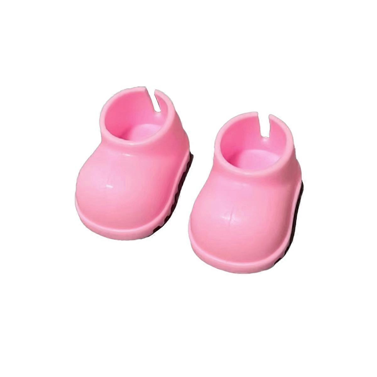 For Figurine Shoes Cotton Doll Short Rain Boots Standing Assistance Accessories for Dolls Pink