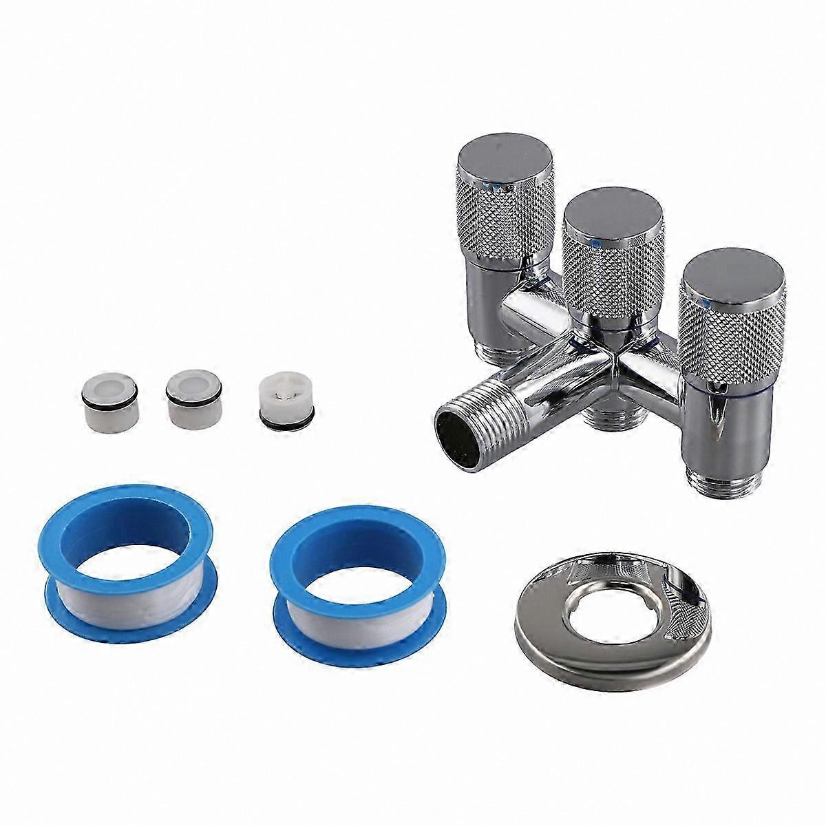 Three-Way Stainless Steel Outlet for Bathroom and Kitchen Use