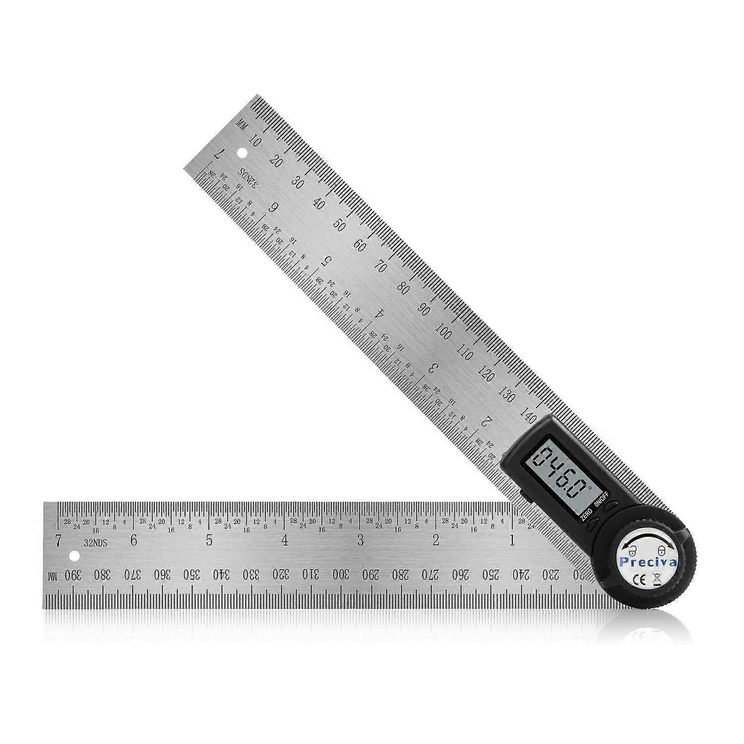 Stainless steel 200 mm length and angle measurer with stand