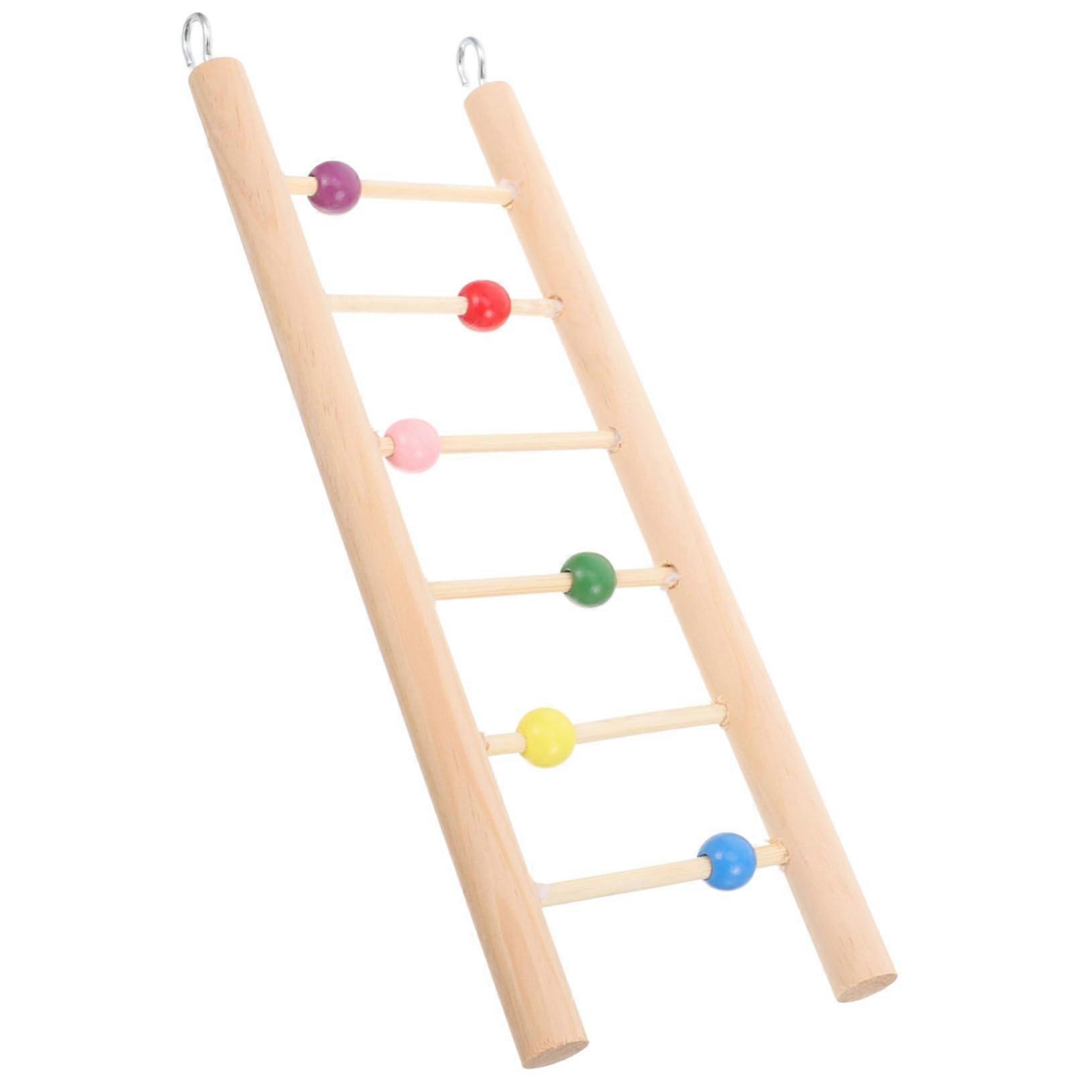 Hanging Climbing Ladder for Birds Wooden Toy for Budgies and Cockatiels Long Training Ladder for Cages Promotes Activity and Playful Fun