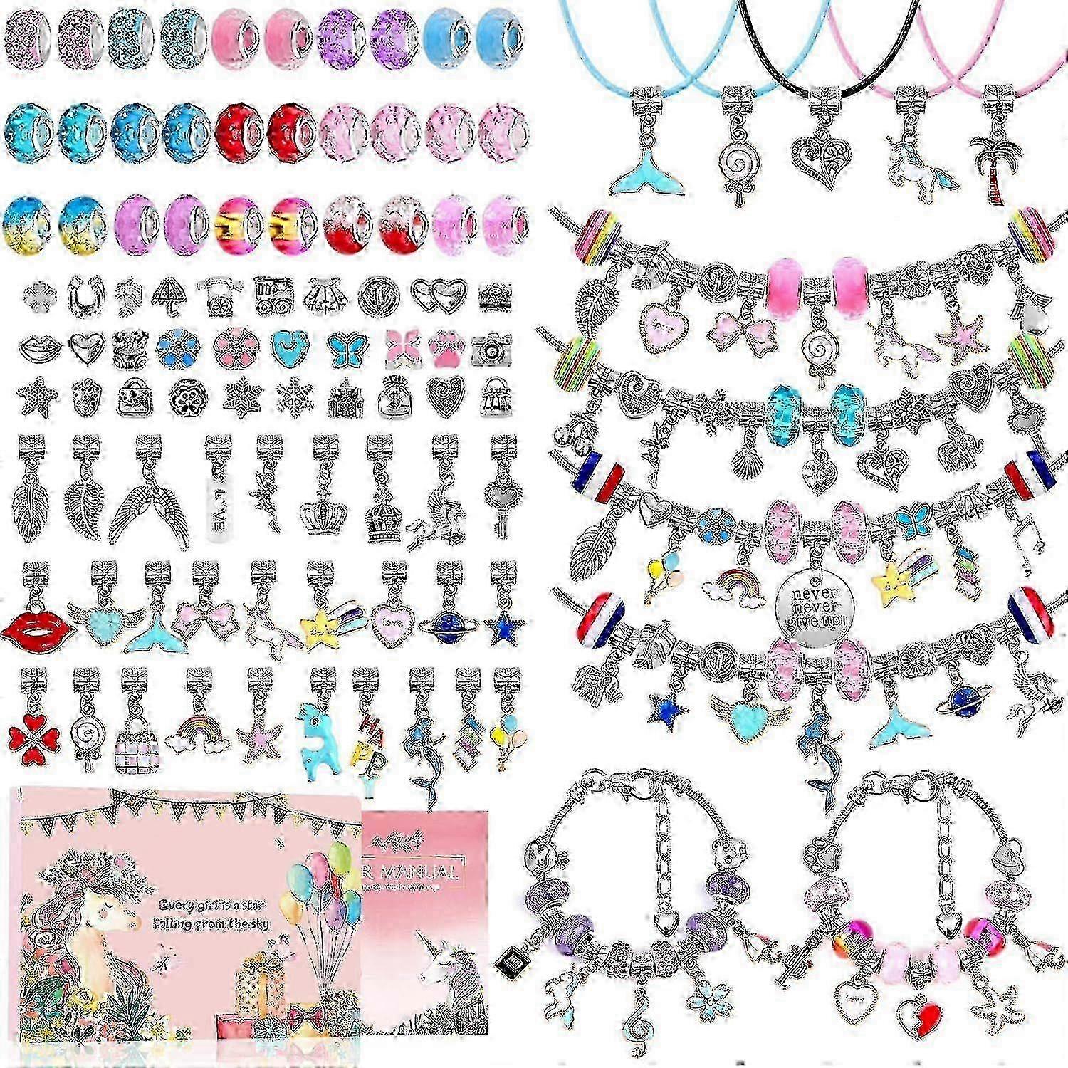 Charm Bracelet Craft Kit with Beads and Charms