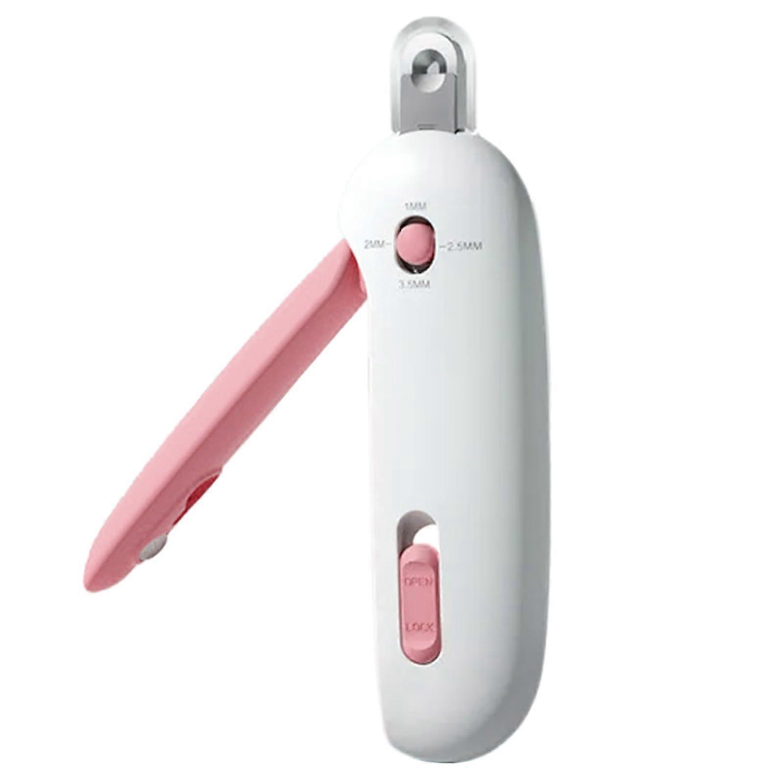Dog Nail Grinder with LED Light and Scratch File for Home Use, 11.7 x 3.5 cm, Pink, Safe Pet Grooming Tool