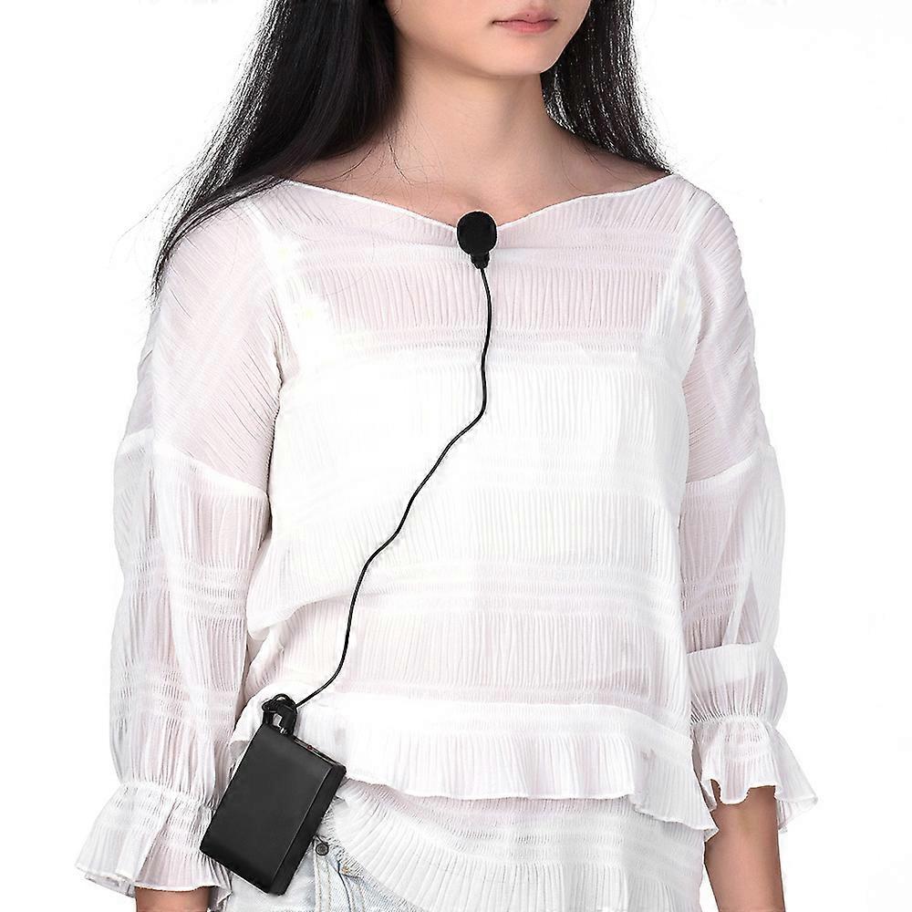 Mini Wireless Clip-on FM Microphone Mic System Voice Amplifier w/ Transmitter Receiver 6.5mm Out for Teacher Lecturer Conference Speech Promotion