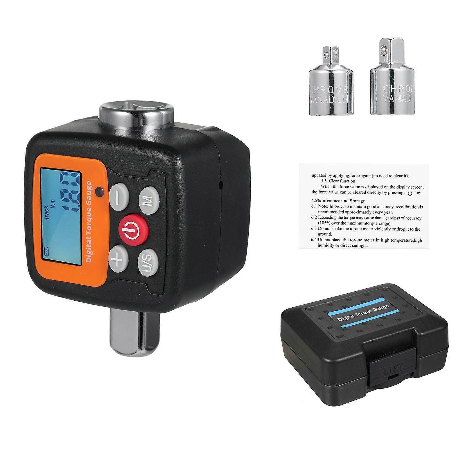 ENGC-340 Digital Display Meter 1/2'' to 1/4'' 1/2'' to 3/8'' Adapters High Accuracy 4 Units Backlit Display Perfect for Automotive Bike Bicycle Moto
