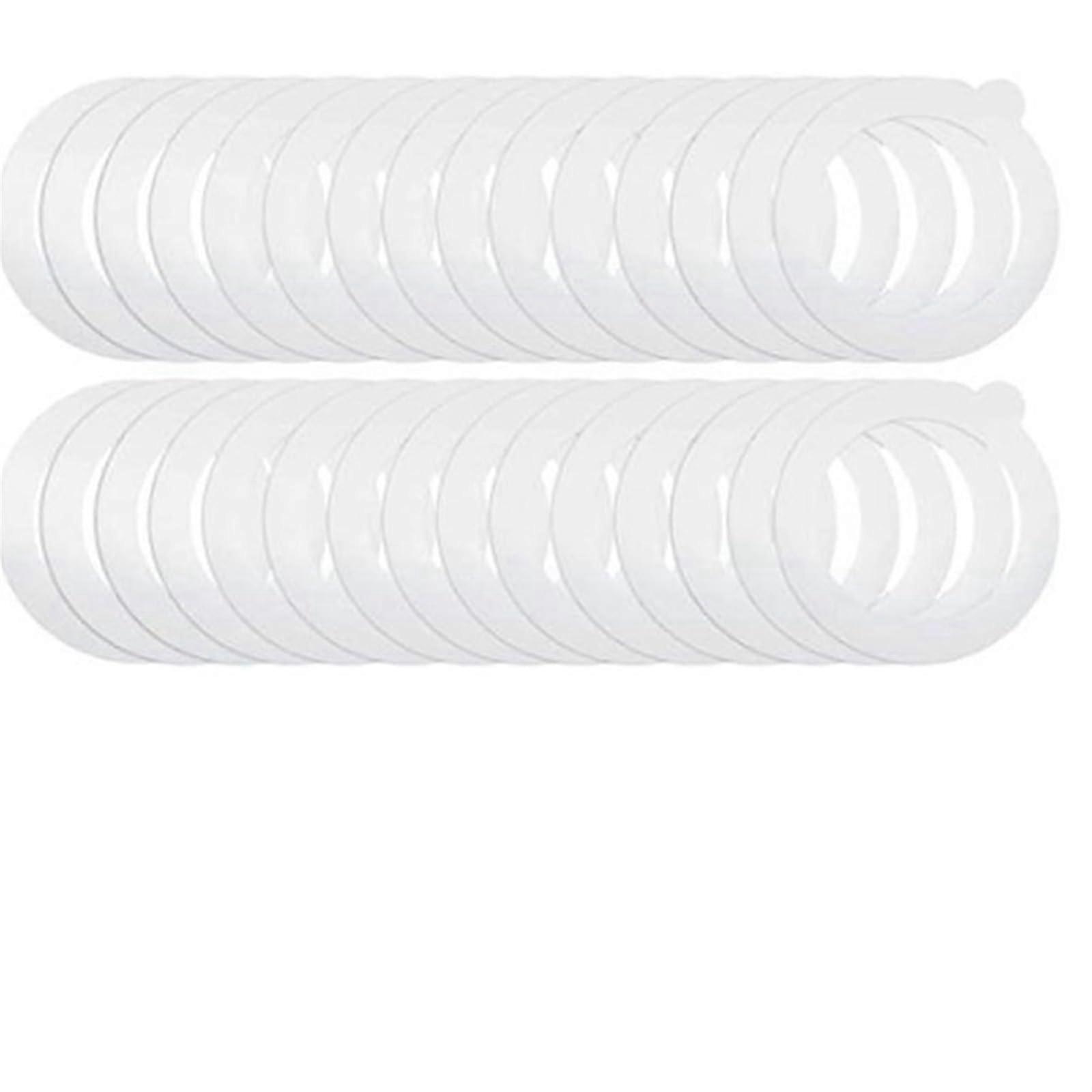 Silicone Jar Gaskets 30 Pieces Leak Proof Replacement Sealing Rings for Airtight Storage White Silicone Seals