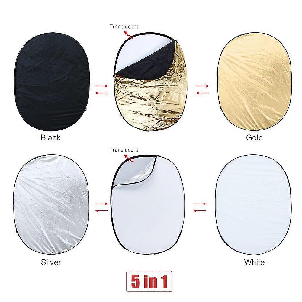 Andoer 35" * 47" / 90 * 120cm Oval 5 in 1 (Gold, Silver, White, Black, Translucent) Multi Portable Collapsible Studio Photo Photography Light Reflecto