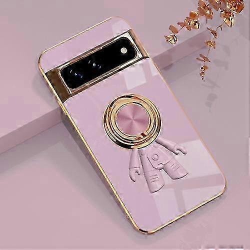 For Google Pixel 7 6D Plating Astronaut Ring Kickstand Phone Case
