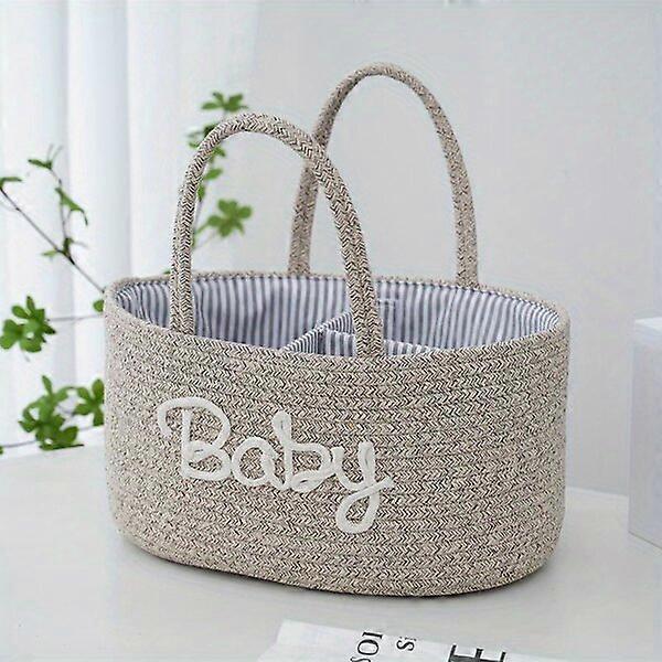 Cotton wicker diaper bag with removable lining, suitable for multi-scenario storage