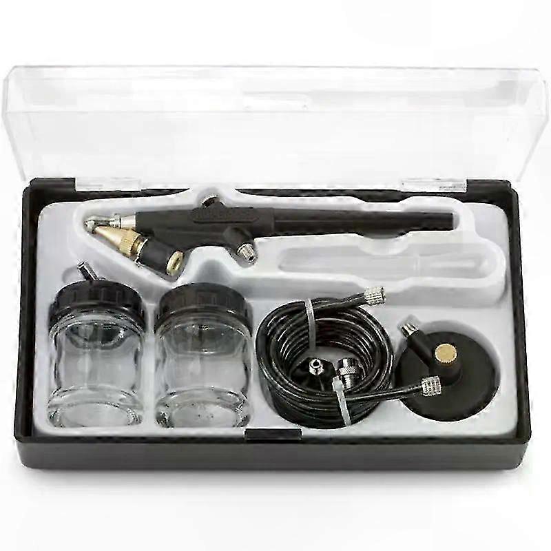 Mini Airbrush Set with 0.8mm Nozzle, Siphon Feed Spray Gun, Hose, and 22cc Cup for Crafts, Makeup, and Hobby Use