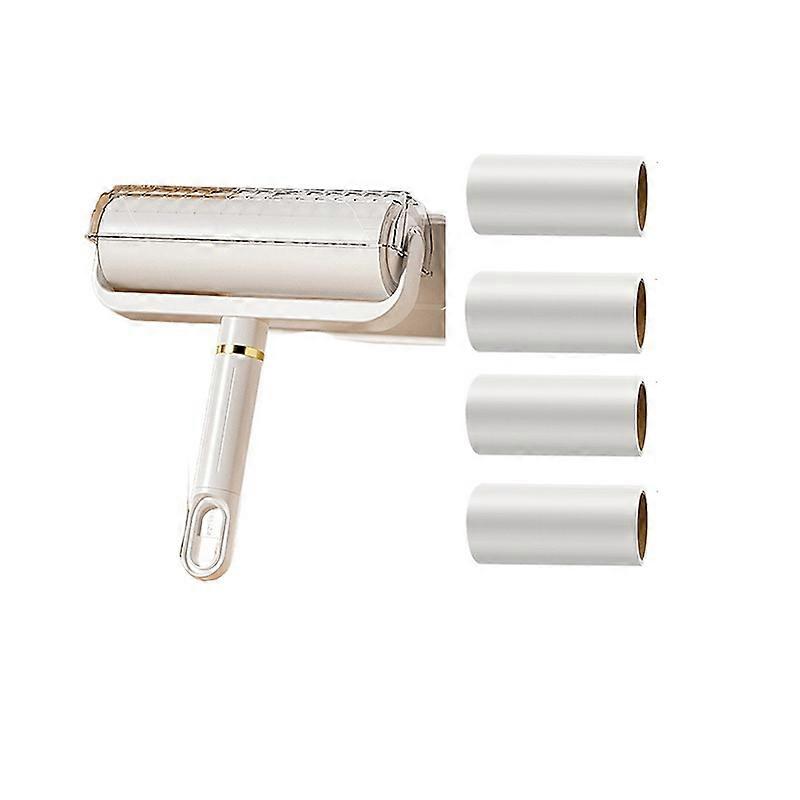 INF Short Handle Lint Roll with 4 A Refill Rolls Effective Removal of Ear Hair & Debris