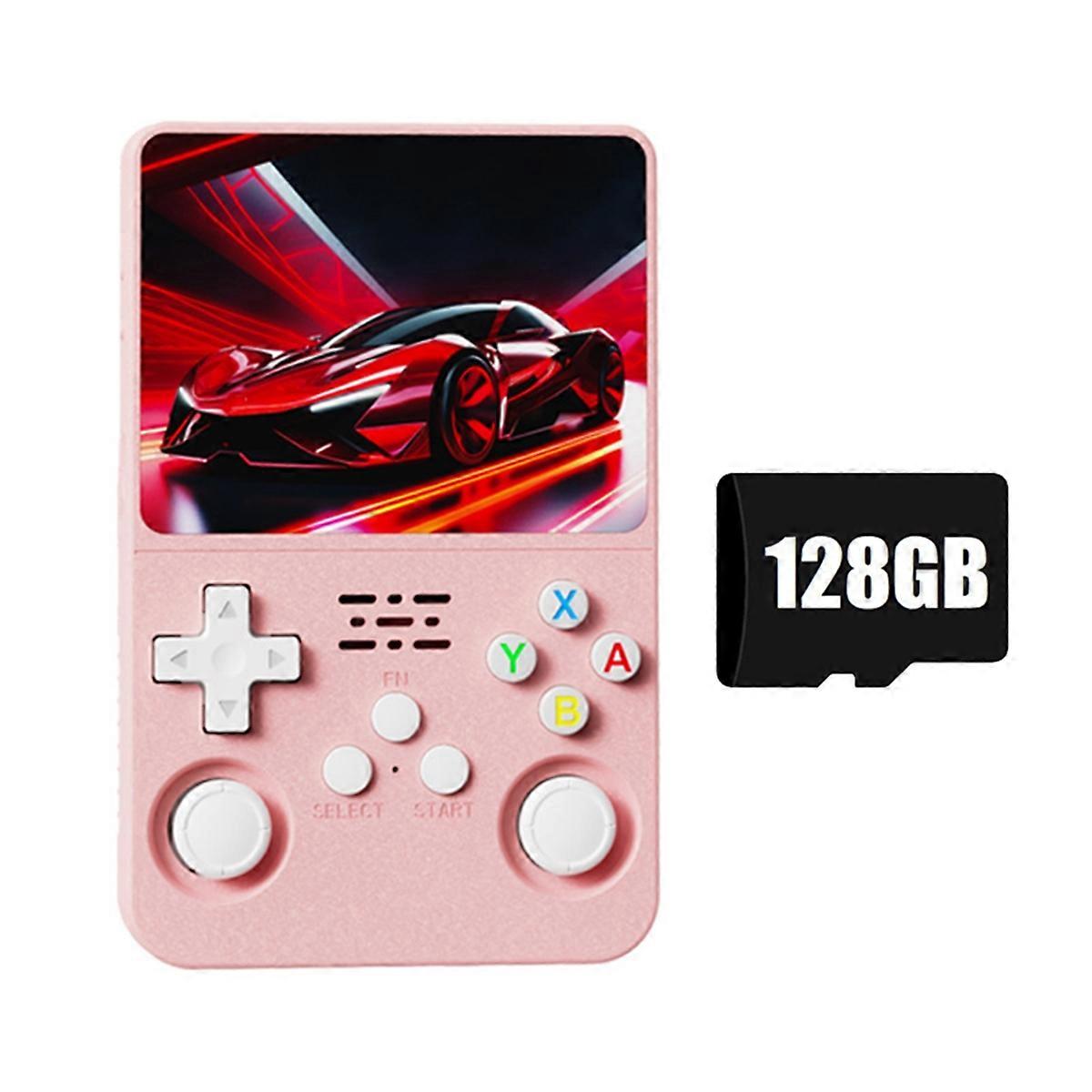 K36S R36S Retro Game Console 128GB 3.5 Inch IPS Screen Pink