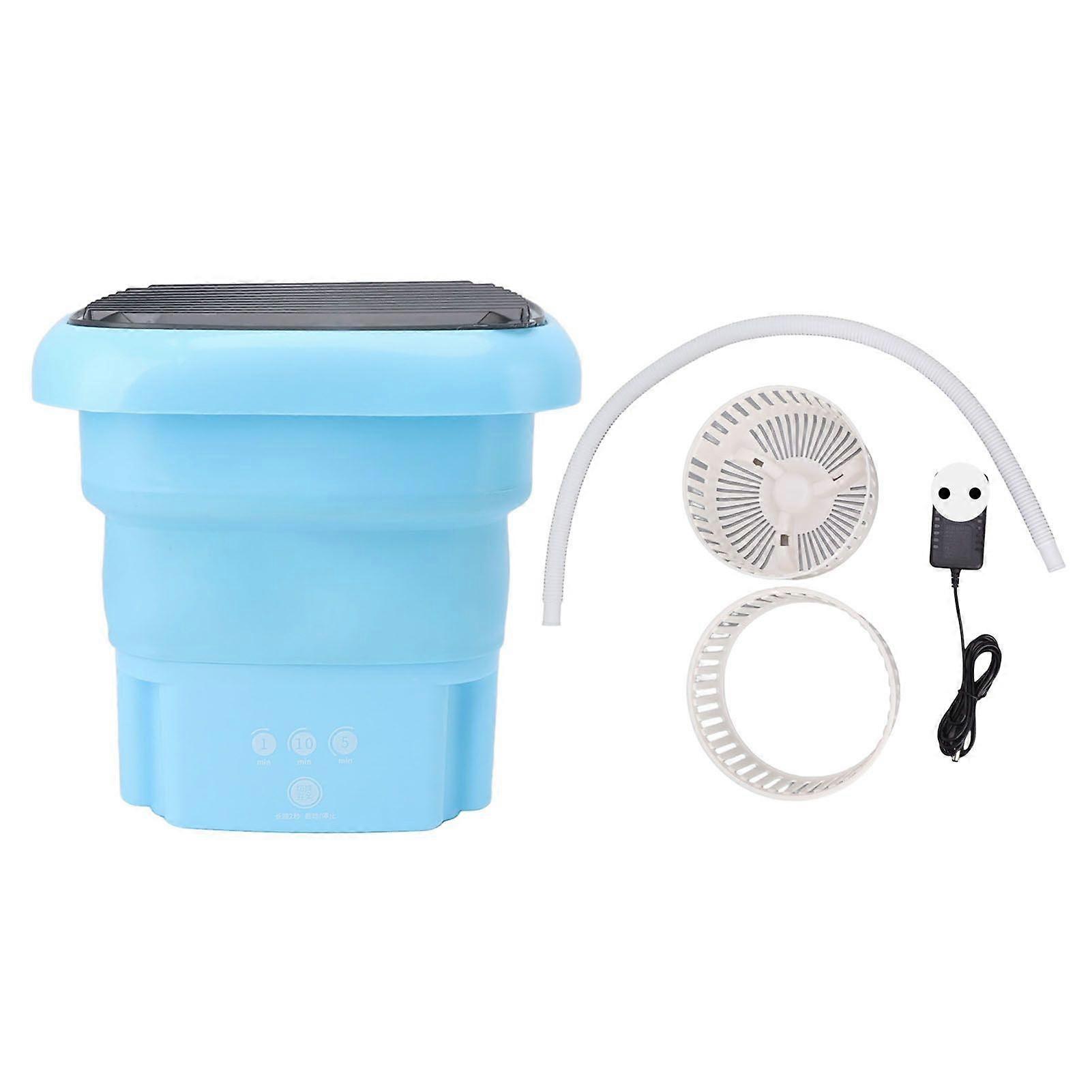 Small Foldable Washer Clothing Underwear Automatic Folding Washing Machine for Dormitory 100240V Blue EU Plug
