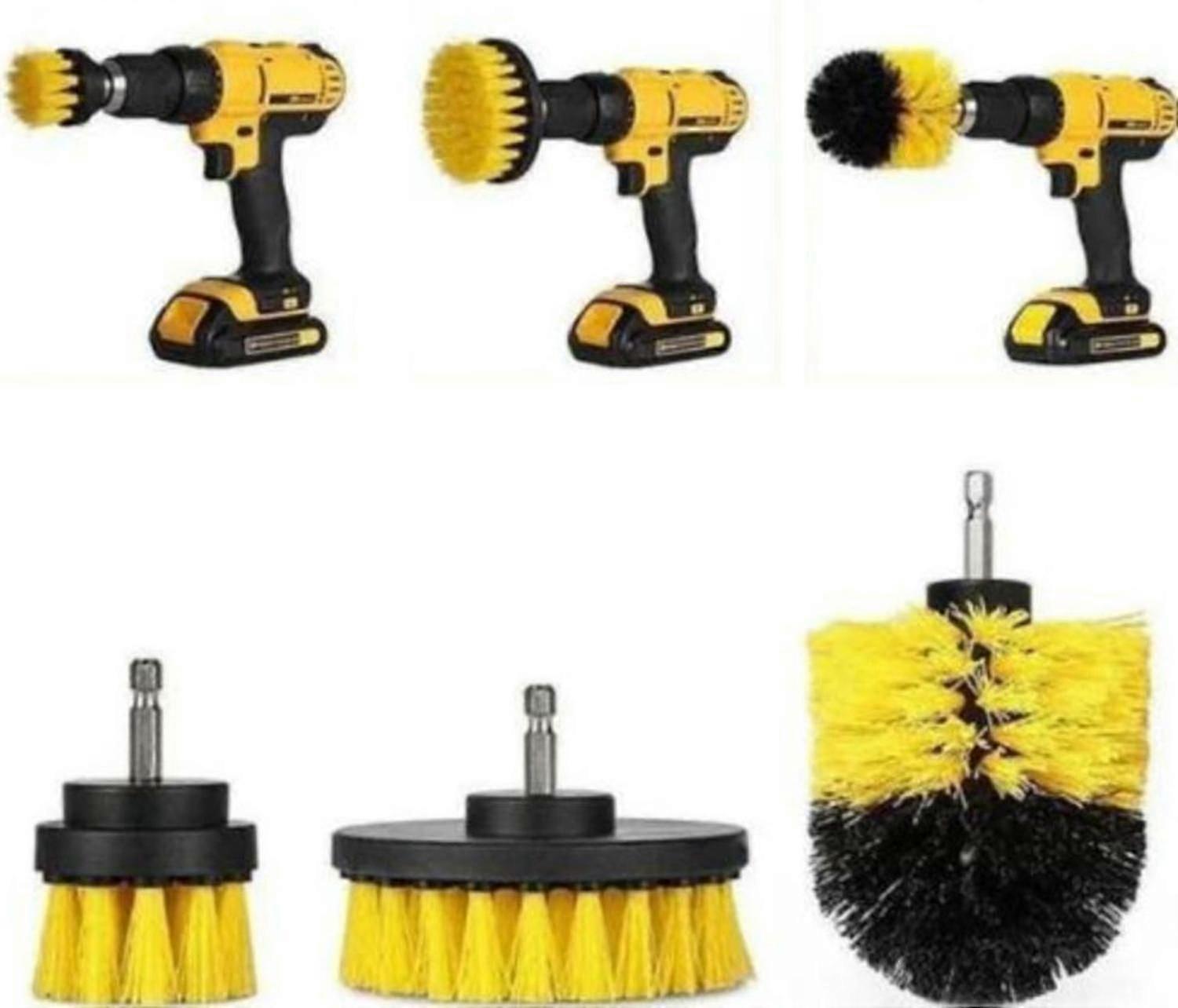 Cleaning brush set for screwdriver bathroom 3 pieces