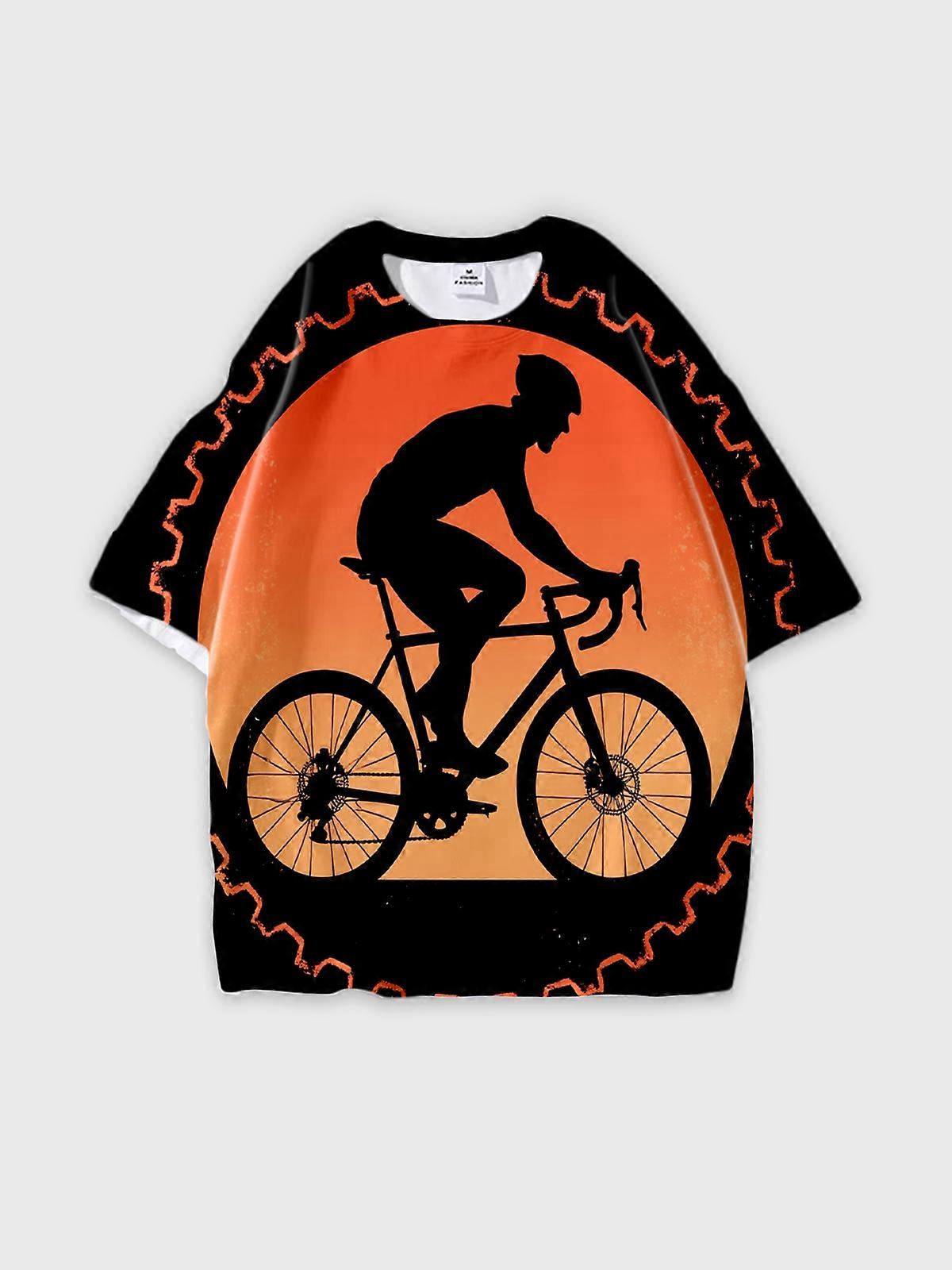 T-Shirt Short Sleeve Round Neck, Summer Casual Loose Graphic Tee, Unisex Pattern U2002