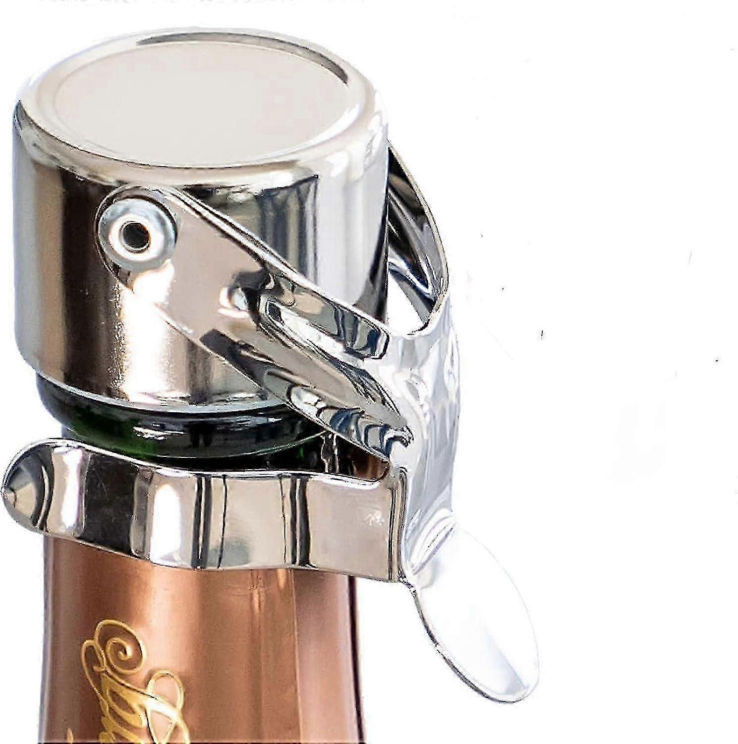 2pcs Champagne Stoppers - Patented Seal (no Pressure Pump Needed) - Professional Grade Champagne Bottle Stopper -  Sparkling Wine Stopper