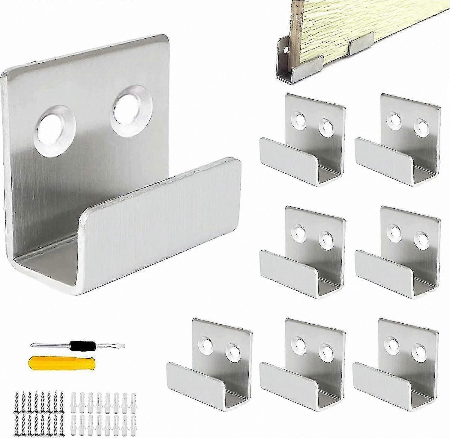8-Piece Heavy Duty Wall Hooks for Bath and Kitchen, Stainless Steel Mirror Fixing, 50kg Load Capacity, Tile-Friendly Display Rack Solution