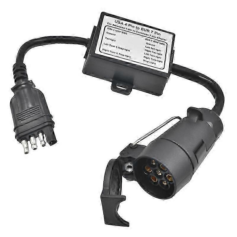 Adapter złącza przyczepy 4-pinowy płaski na 7-pinowy